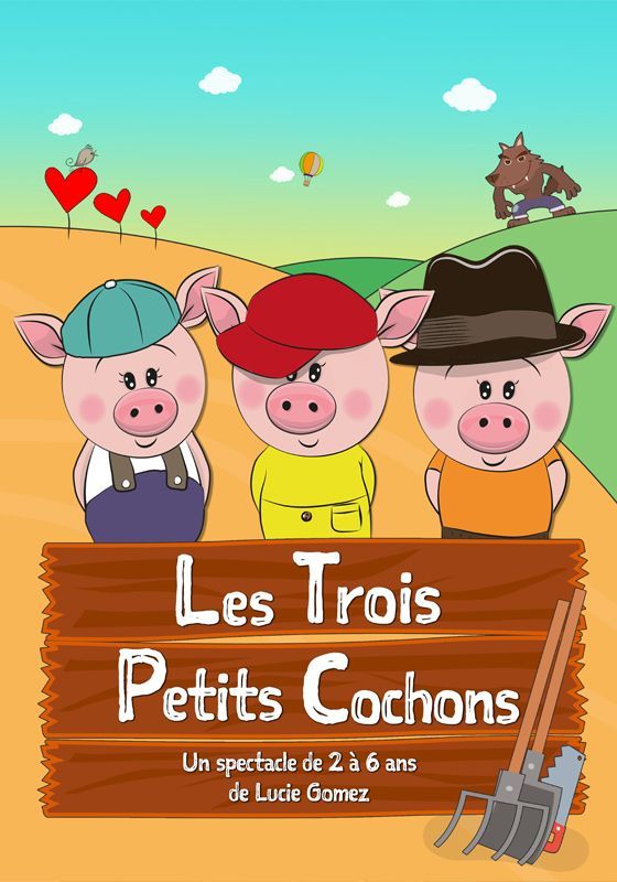 Affiche Les 3 petits cochons