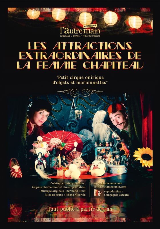 Affiche les attractions extraordinaires de la femme chapiteau